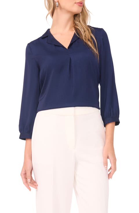 Pleat Front Satin Shirt