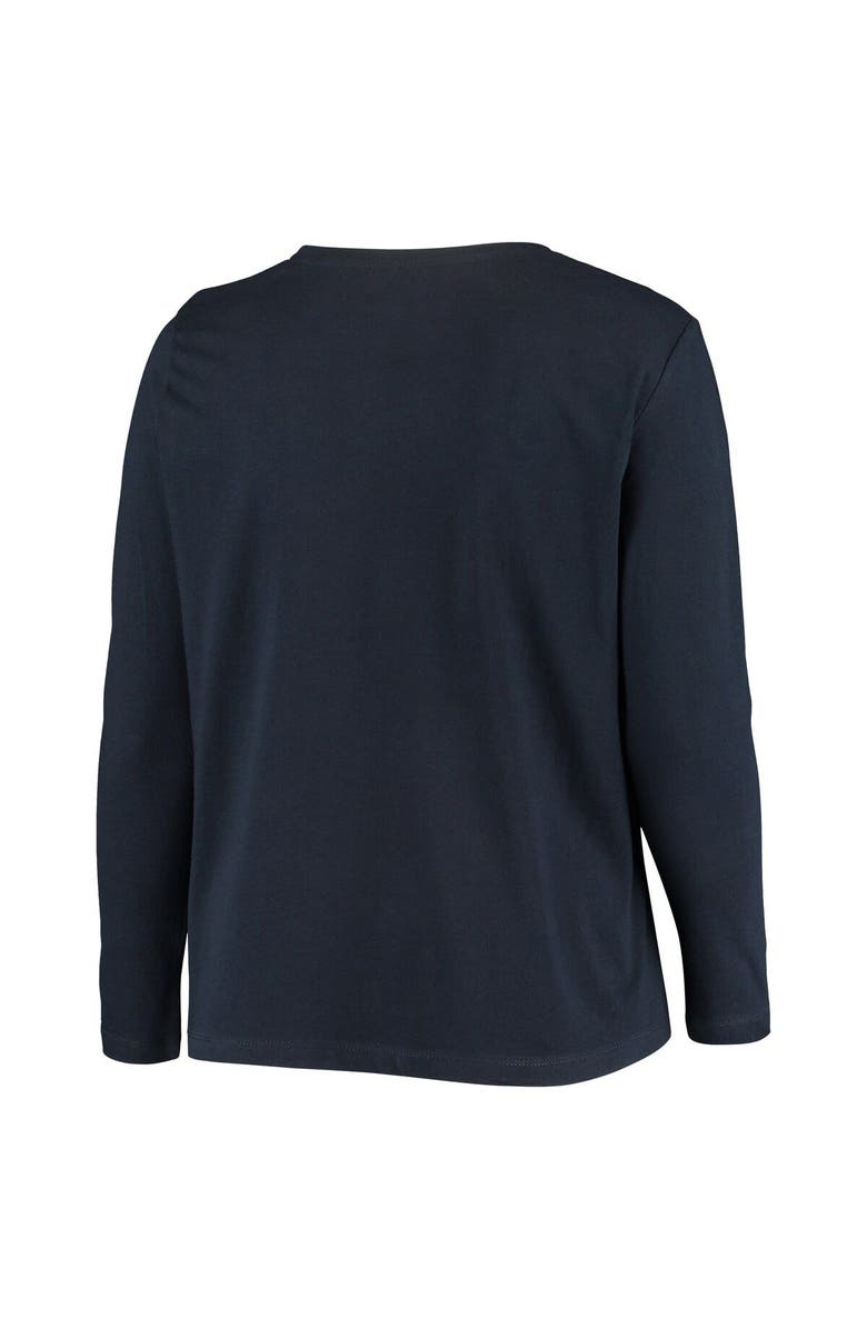 FANATICS Women's Fanatics Branded Navy New England Patriots Plus Size Primary Logo Long Sleeve T-Shirt, Alternate, color, 