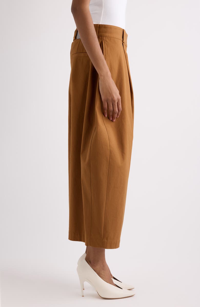 Balenciaga Pleated Long Bermuda Pants, Alternate, color, 2602 Camel