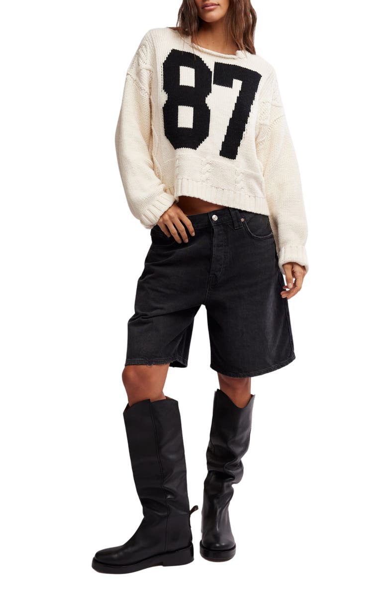 Free People We the Free 87 Oversize Sweater, Alternate, color, White Combo