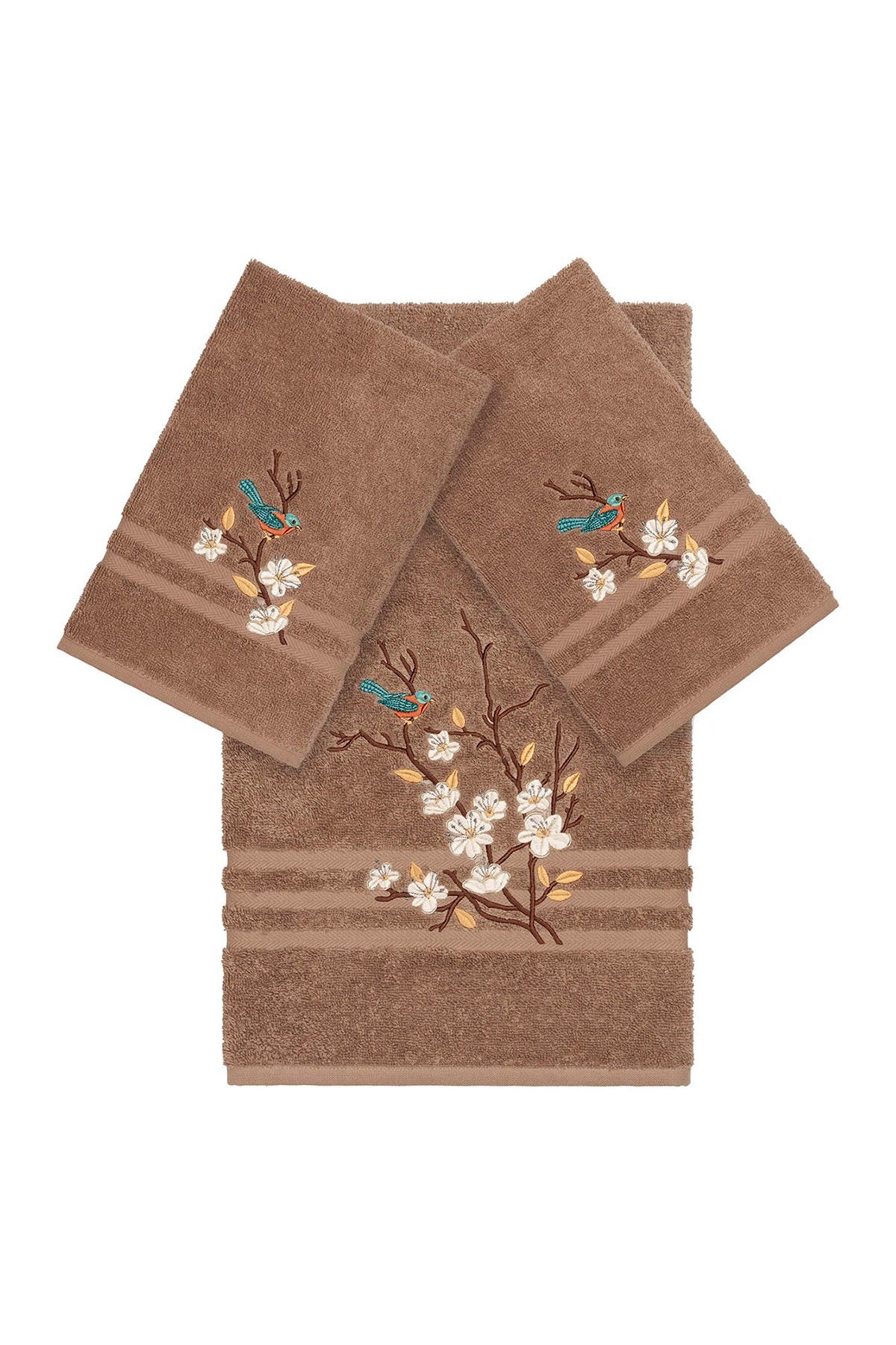 Linum Home Textiles Spring 3-Piece Embellished Towel Set - Latte ...