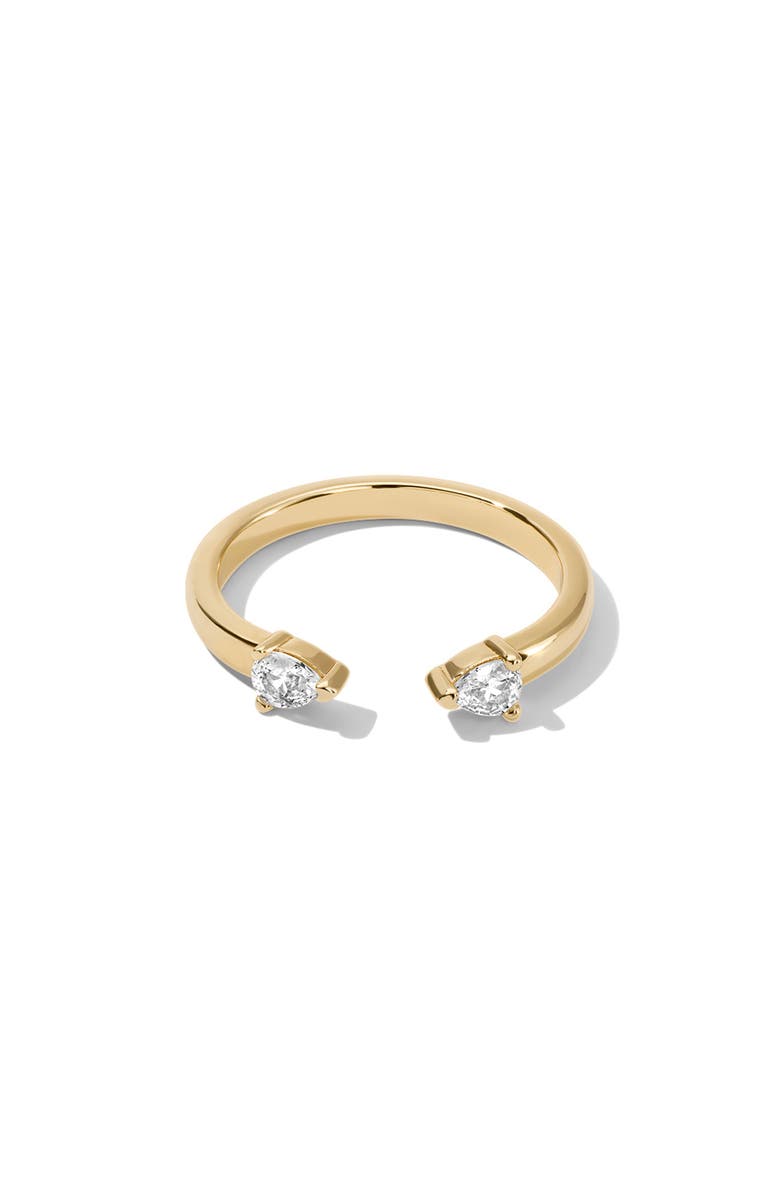 MIRANDA FRYE Lyra Cubic Zirconia Open Ring, Main, color, Gold