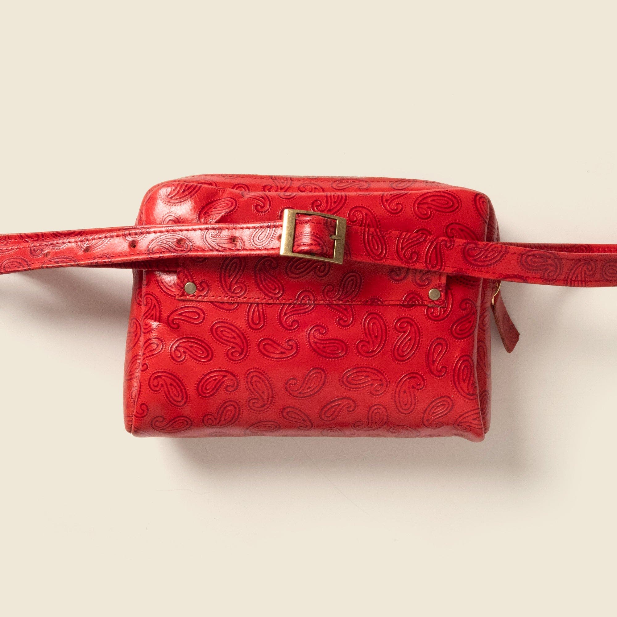 Leather Fanny Pack, Alternate, color, Red Paisley