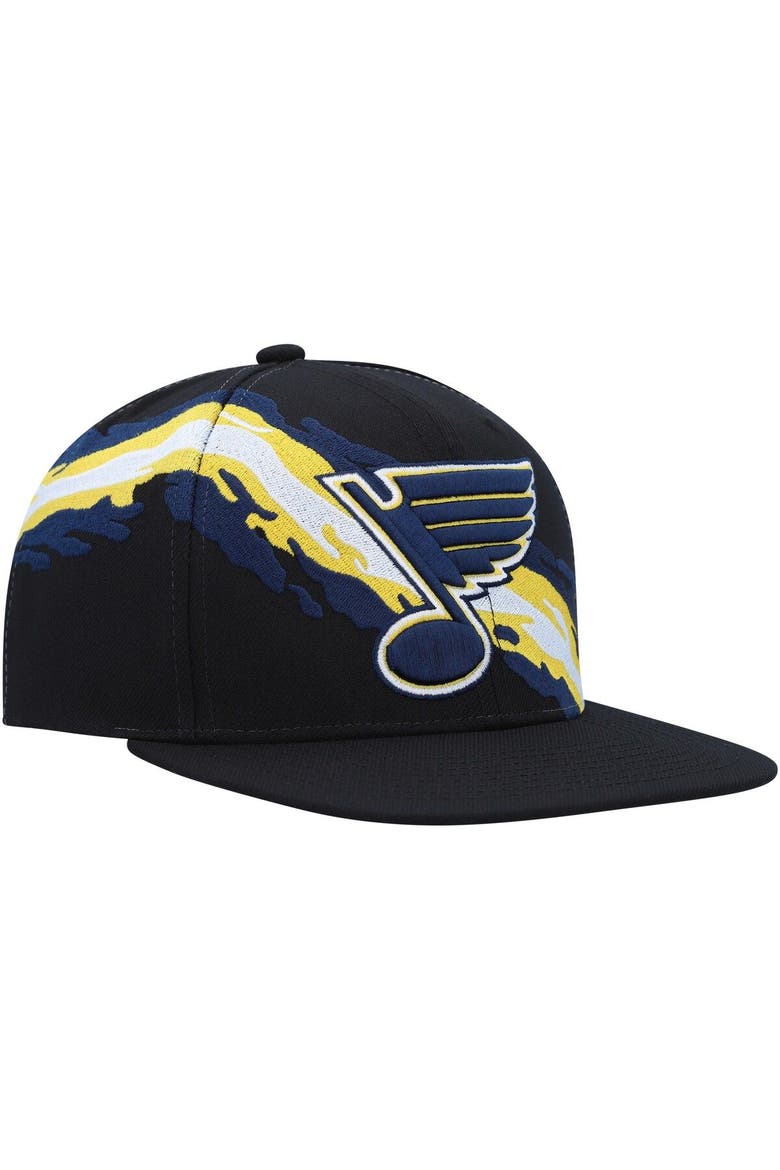 Men's Mitchell & Ness Black St. Louis Blues Vintage Paintbrush Snapback Hat, Main, color, Black