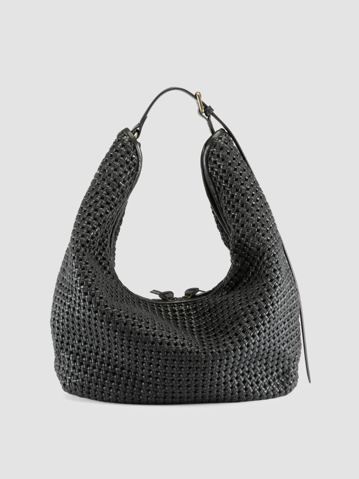Officine Creative Vicky 002 Hand-Woven Shoulder Bag, Alternate, color, Black