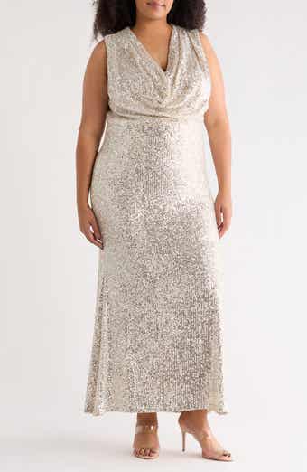 Eliza J Sleeveless Sequin Gown