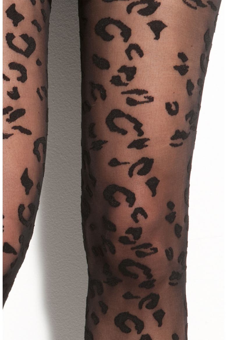 Leopard Dot Stockings, Alternate, color, BLACK