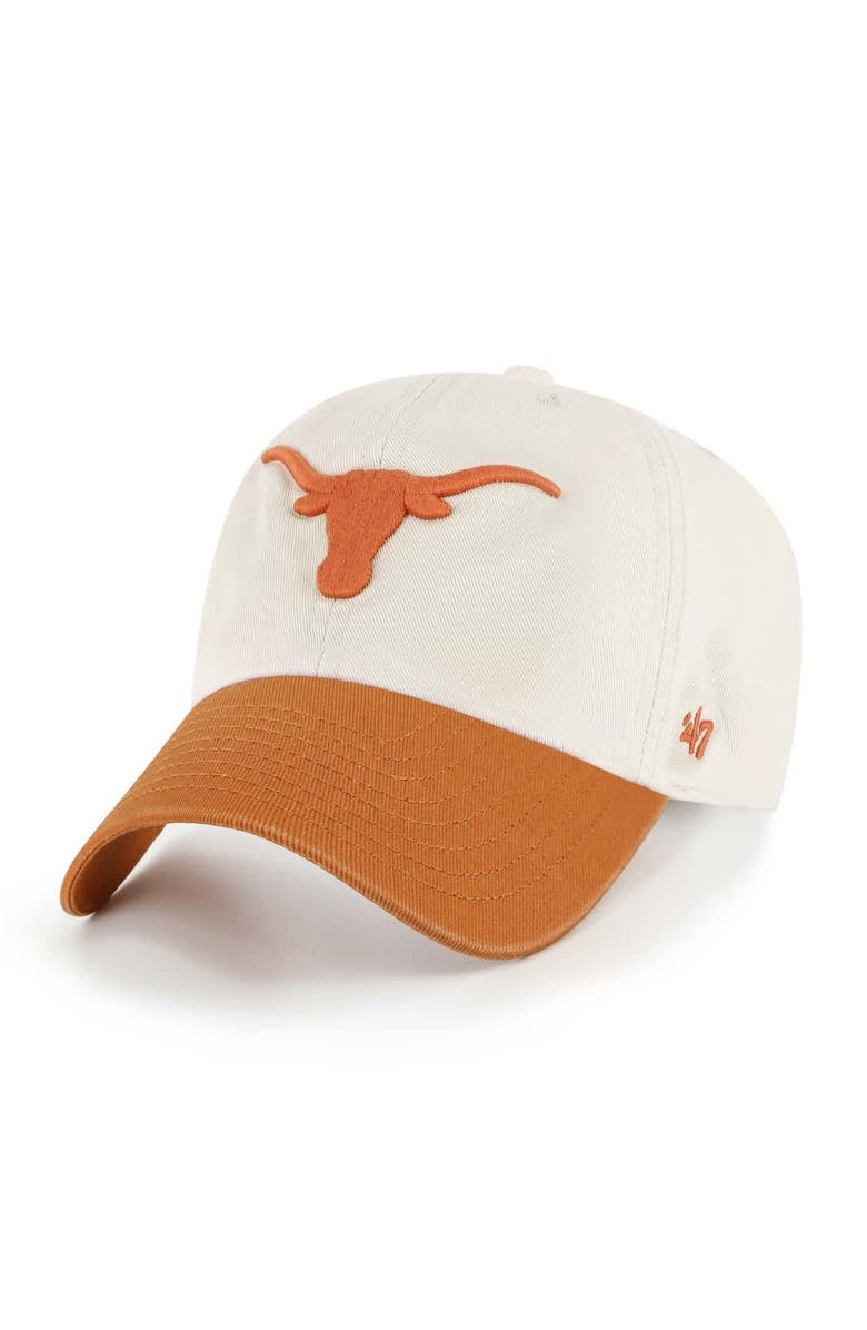 '47 Men's '47 Cream Texas Longhorns Grand Stand Clean Up Adjustable Hat, Alternate, color, 