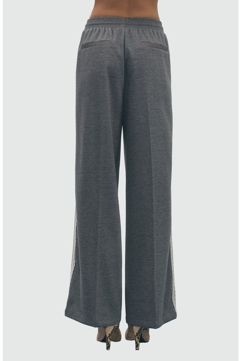 Jackson Wide Leg Pants with Lace Trim, Alternate, color, CHARCOAL IVORY