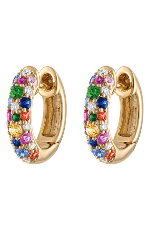 Glitter Diamond Huggie Hoop Earrings