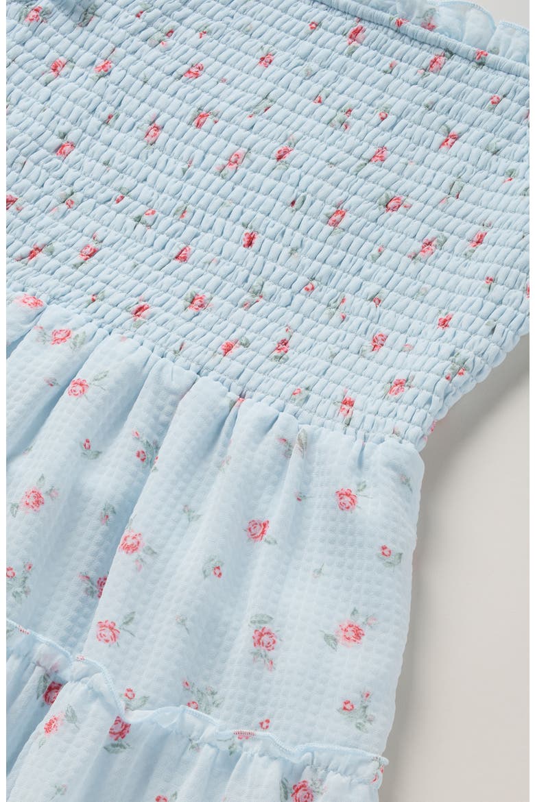 Kids' Floral Sundress, Alternate, color, BLUE FADE ROSEBUDS