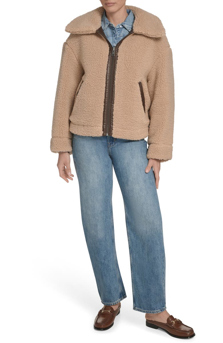Levi's Reversible Faux Leather & Faux Shearling Jacket, Alternate, color, Saddle