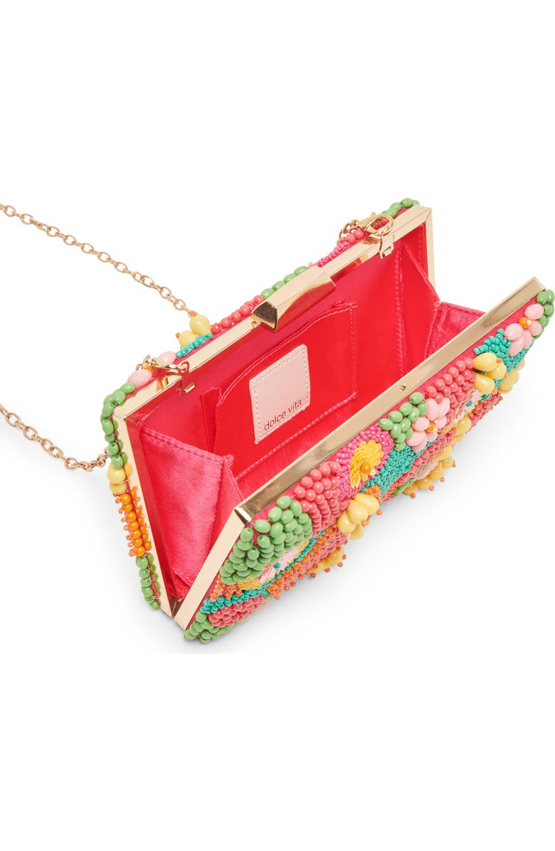 Dolce Vita Beaded Box Clutch, Alternate, color, Coral Multi