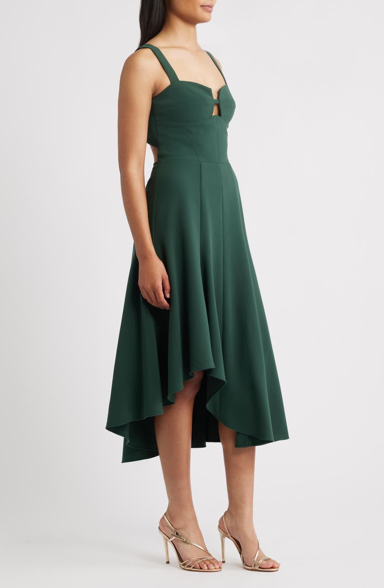 Black Halo Sorelle Asymmetric Midi Dress, Alternate, color, Bamboo