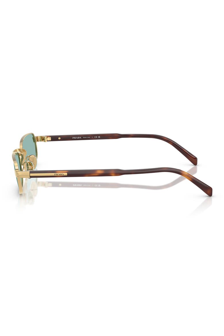 54mm Rectangular Sunglasses, Alternate, color, GOLD / PETROL GREEN