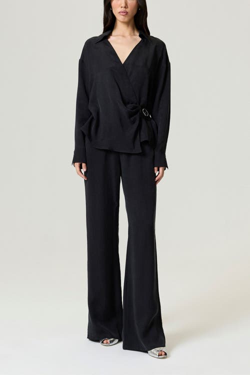 Nocturne Relaxed Fluid Pants With Elastic Waist In Black