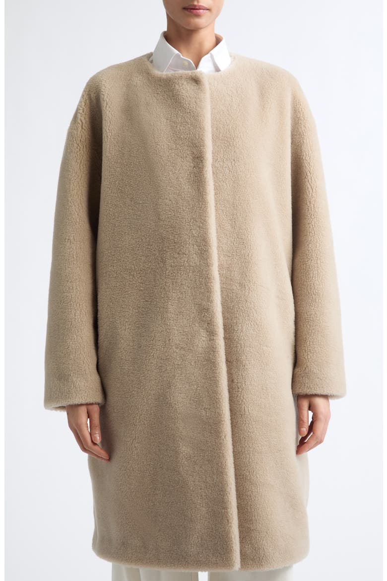 Wool Blend Teddy Fleece Coat, Main, color, 1985 CHAMPAGNE