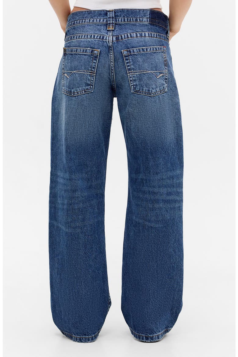 Kayla Ripped Low Rise Wide Leg Jeans, Alternate, color, BLUE