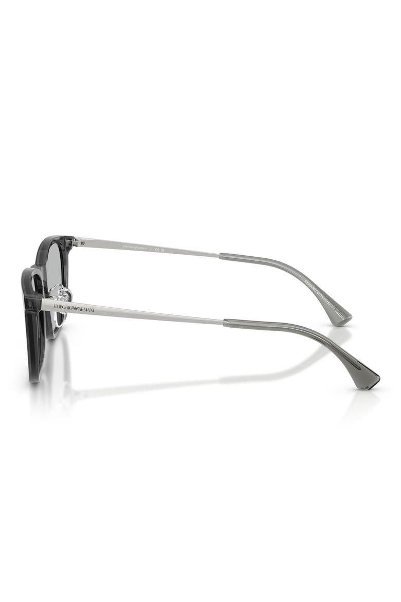 56mm Square Sunglasses, Alternate, color, SHINY TRANSPARENT GREY / LIGHT