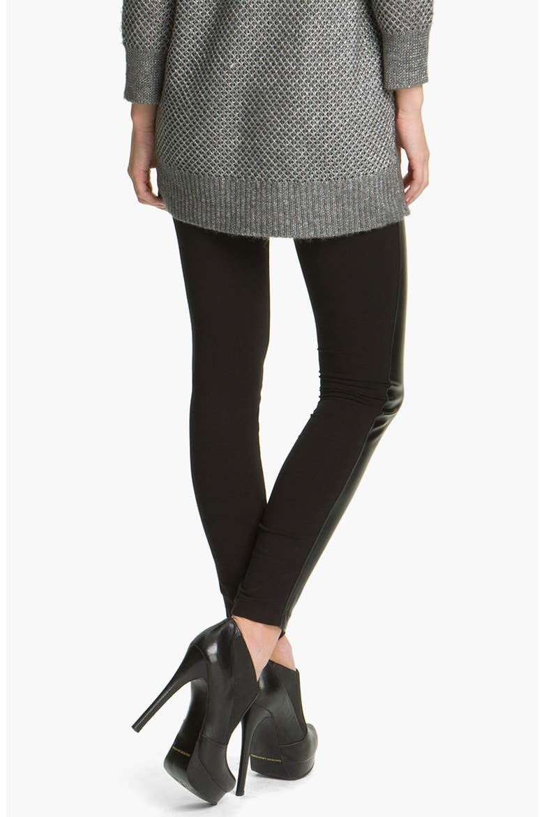 Mixed Media Leggings, Alternate, color, BLACK