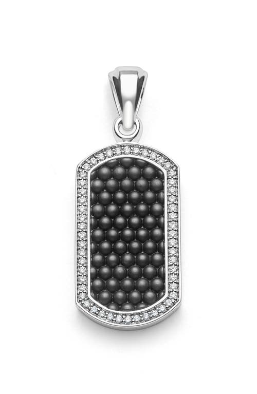 Lagos Anthem Diamond Ceramic Id Tag In Brown