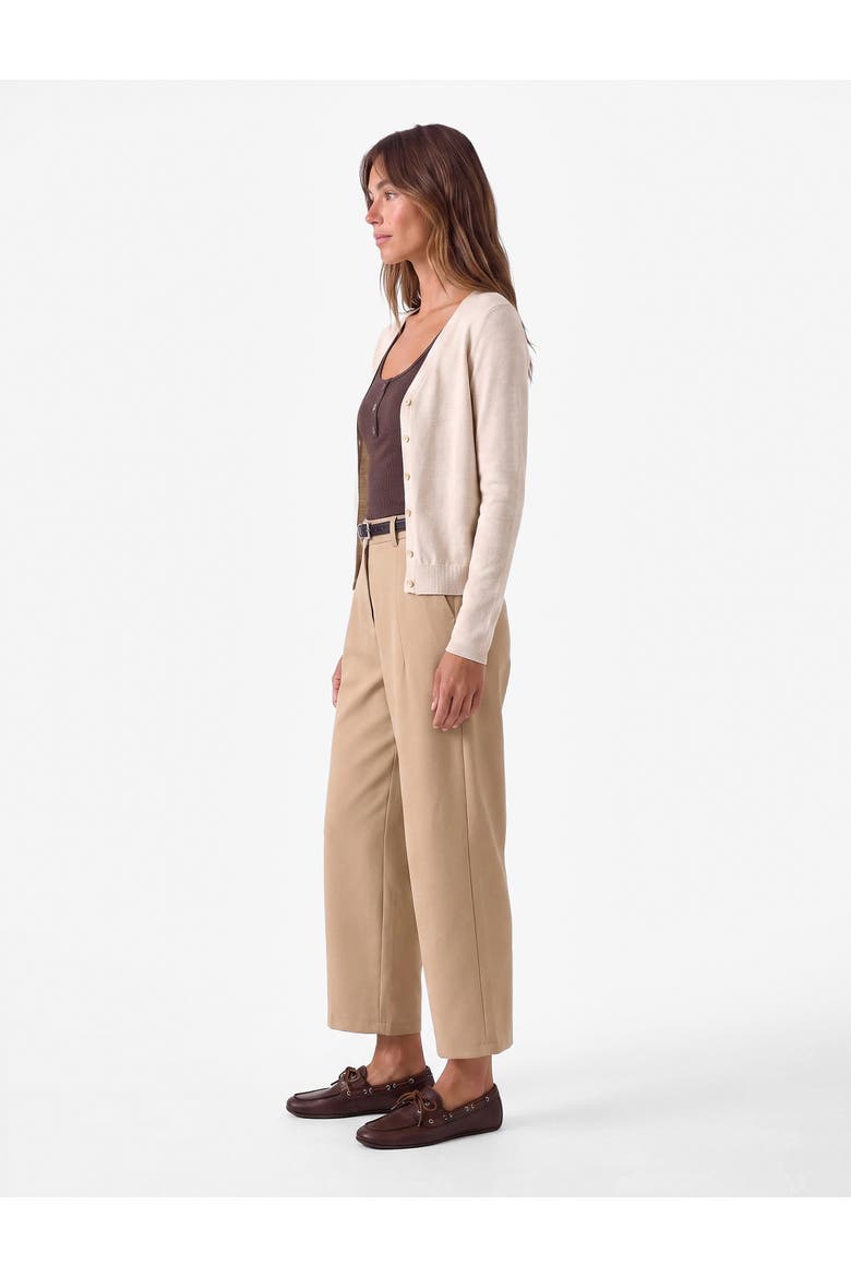 Belted Barrel Fit Pants, Alternate, color, BEIGE