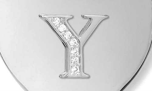 Melinda Maria Love Letters Initial Heart Medallion Necklace In Silver Y