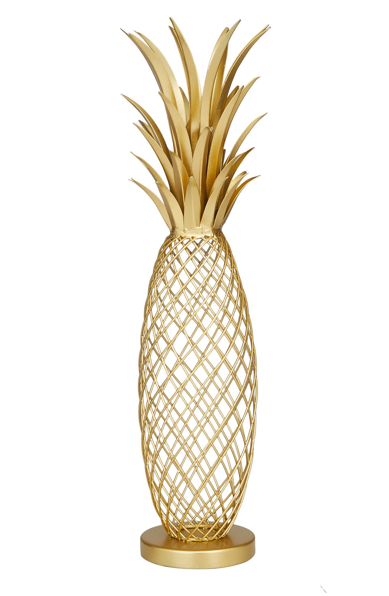 VIVIAN LUNE HOME Goldtone Metal Pineapple Fruit Sculpture
