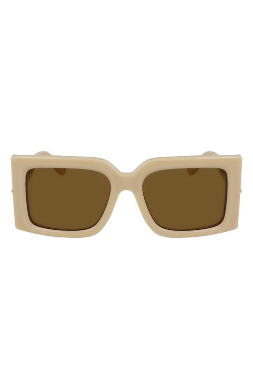 Ferragamo Prisma 55mm Modified Rectangular Sunglasses In Opaline Beige