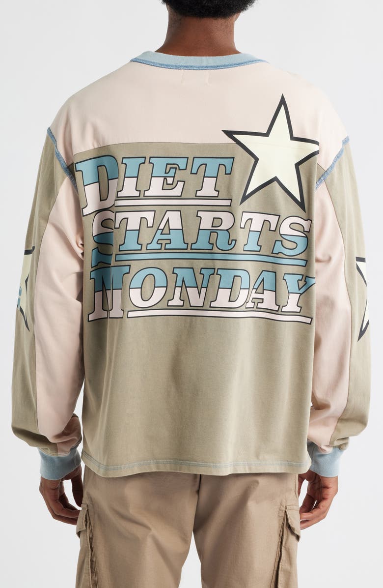 DIET STARTS MONDAY Supercross Long Sleeve Cotton Graphic T-Shirt, Alternate, color, Pink/Grey