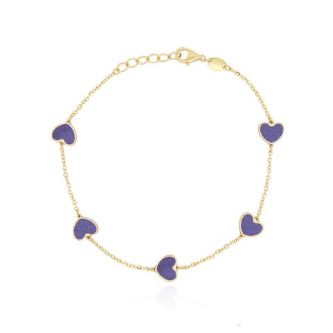 Amethyst Heart Station Bracelet