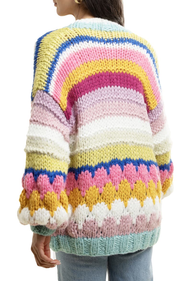 Rainbow Bubble Cardigan, Alternate, color, PINK MULTI