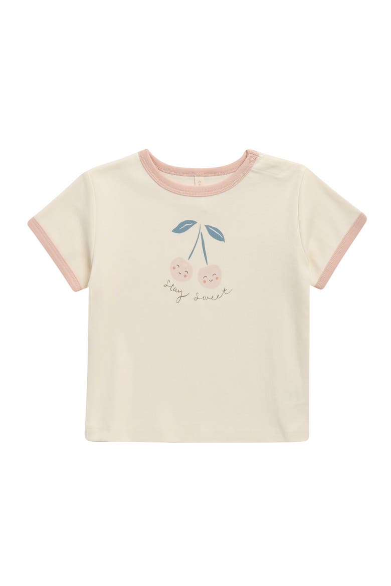 Cherry Organic Cotton Ringer T-Shirt, Main, color, IVORY