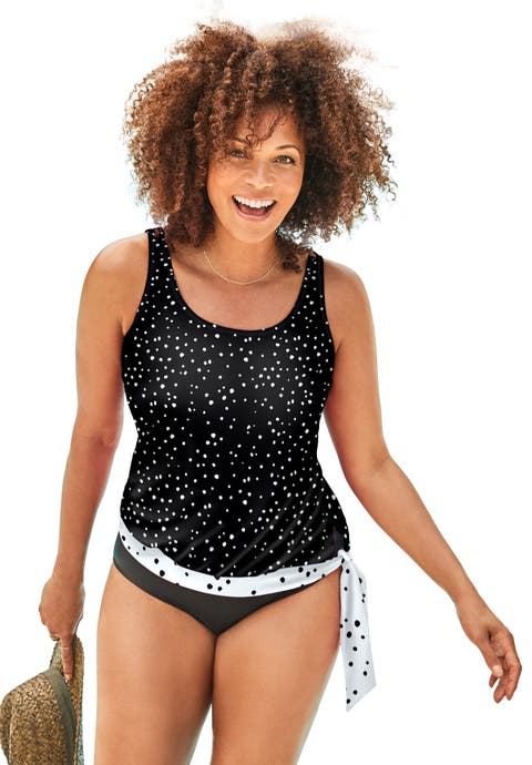 Side Tie Blouson Tankini Top