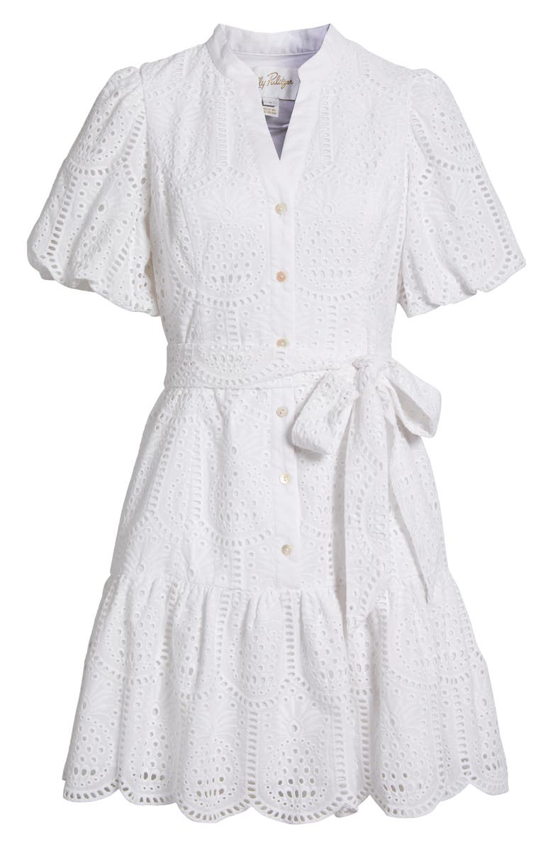 Lilly Pulitzer<sup>®</sup> Xylia Tie Belt Cotton Minidress, Alternate, color, Resort White Pineapple Tile