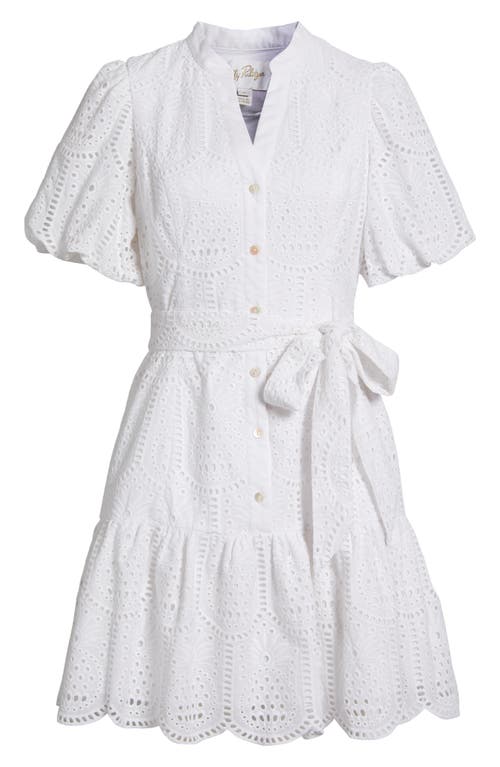 Lilly Pulitzer ® Xylia Tie Belt Cotton Minidress In Resort White Pineapple Tile