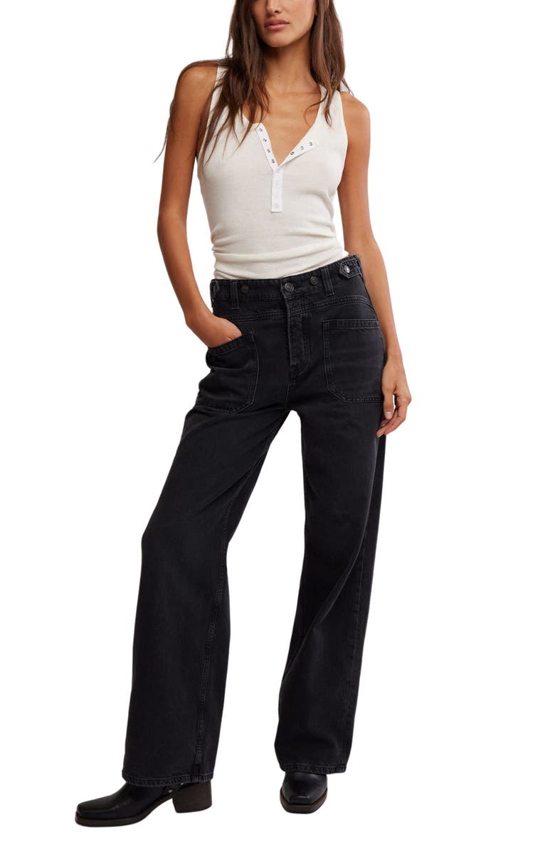 Free People We the Free Palmer Cuffed Baggy Jeans, Alternate, color,
