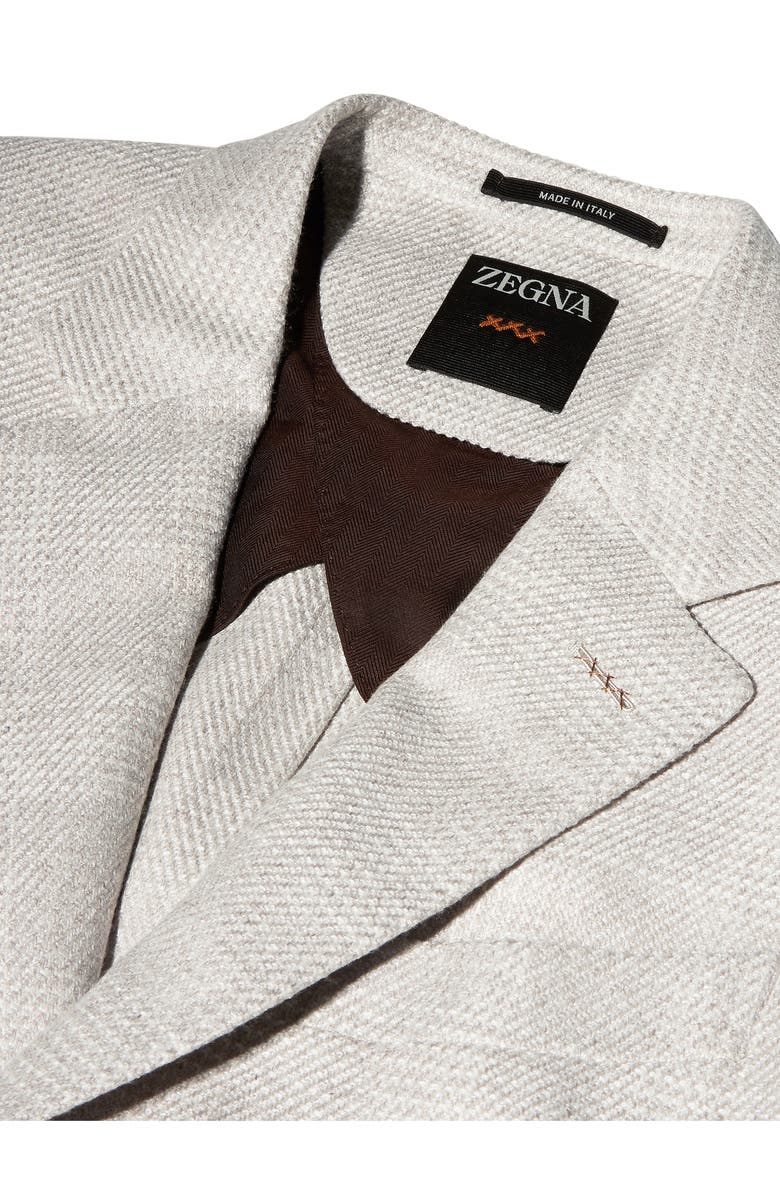 ZEGNA Couture Tonal Plaid Stretch Cashmere, Silk & Wool Sport Coat, Alternate, color, 
