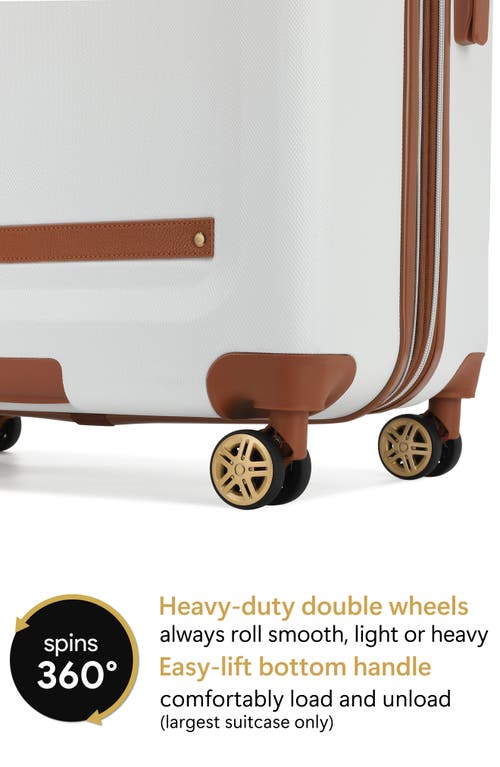 19v69 Italia Vintage 3 Piece Expandable Spinner Luggage Set In White