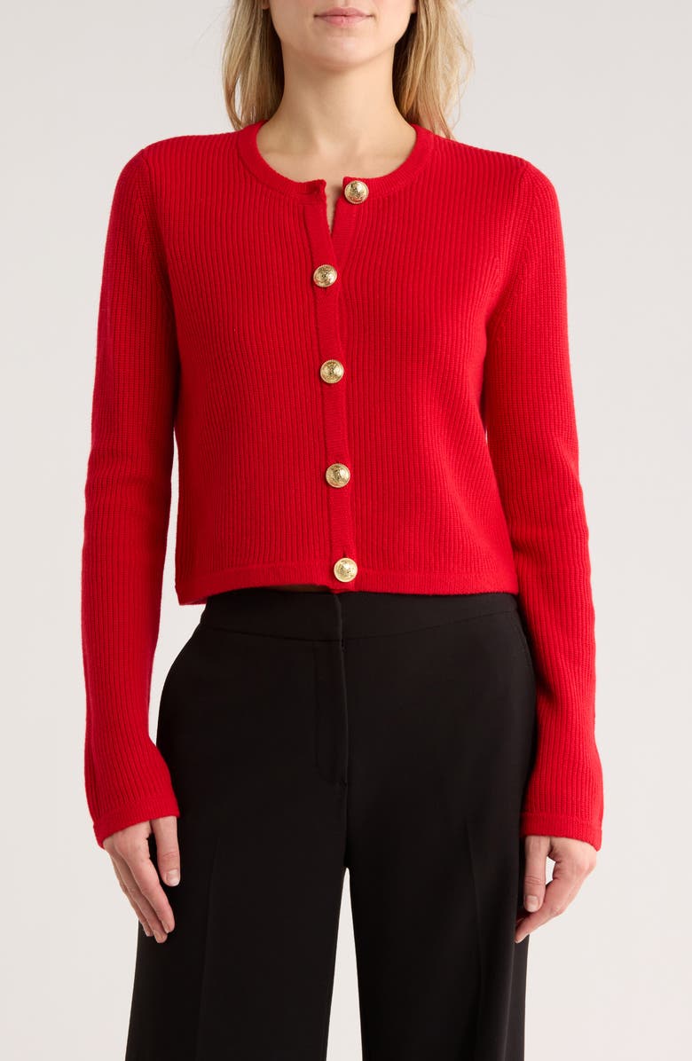 Derek Lam 10 Crosby Nebula Cardigan, Main, color, Red