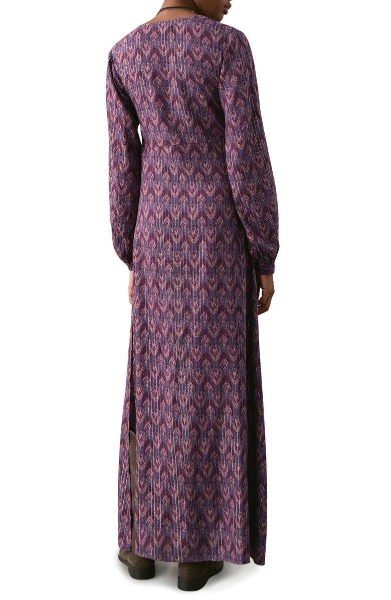 MANGO TEEN Print Long Sleeve Maxi Dress, Alternate, color, Purple