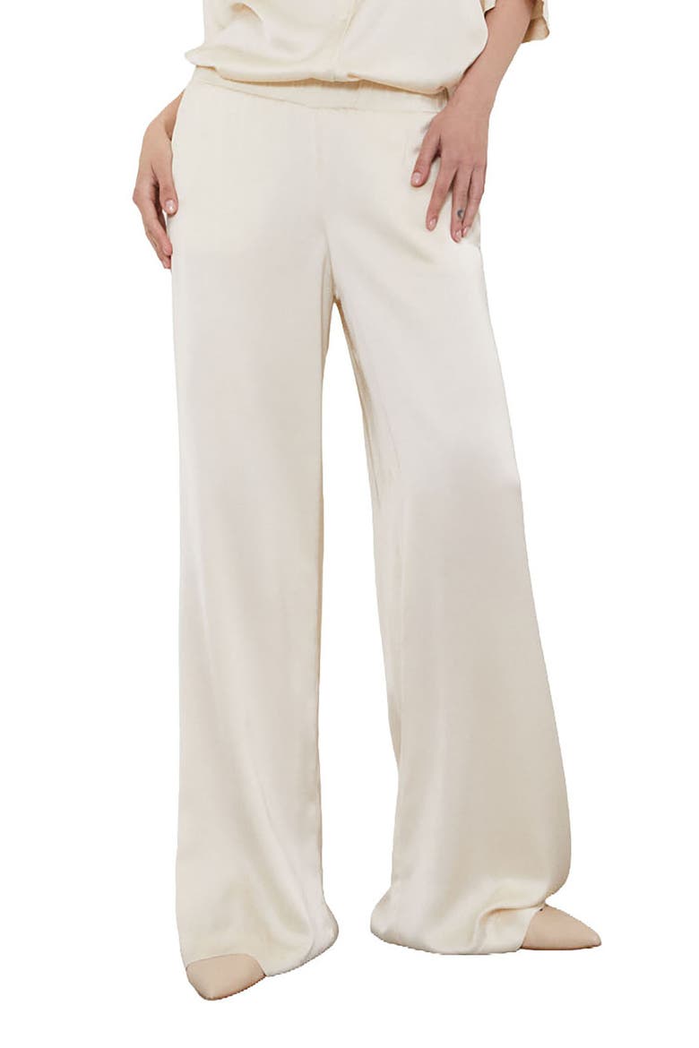 Viscose Palazzo Trousers, Main, color, Ecru