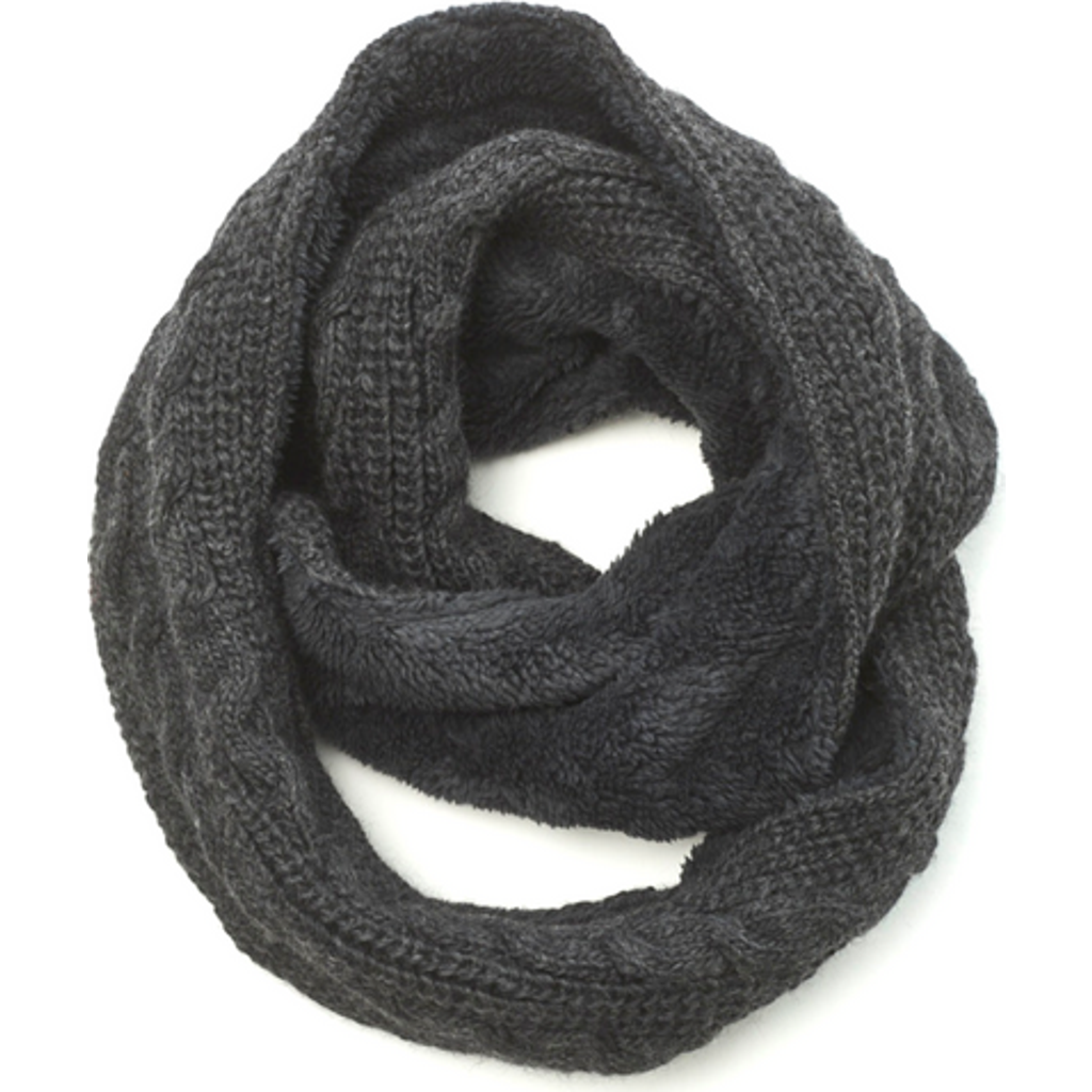 Nirvana Designs Trinitas Lined Infinity Scarf In Charcoal