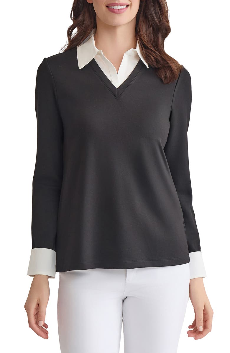 Jones New York Layered Look Long Sleeve Top, Main, color,
