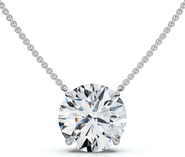 Bliss Diamond 2Ct Round Cut Diamond Solitaire Pendant 14k Gold 18" Women's Necklace Lab Grown
