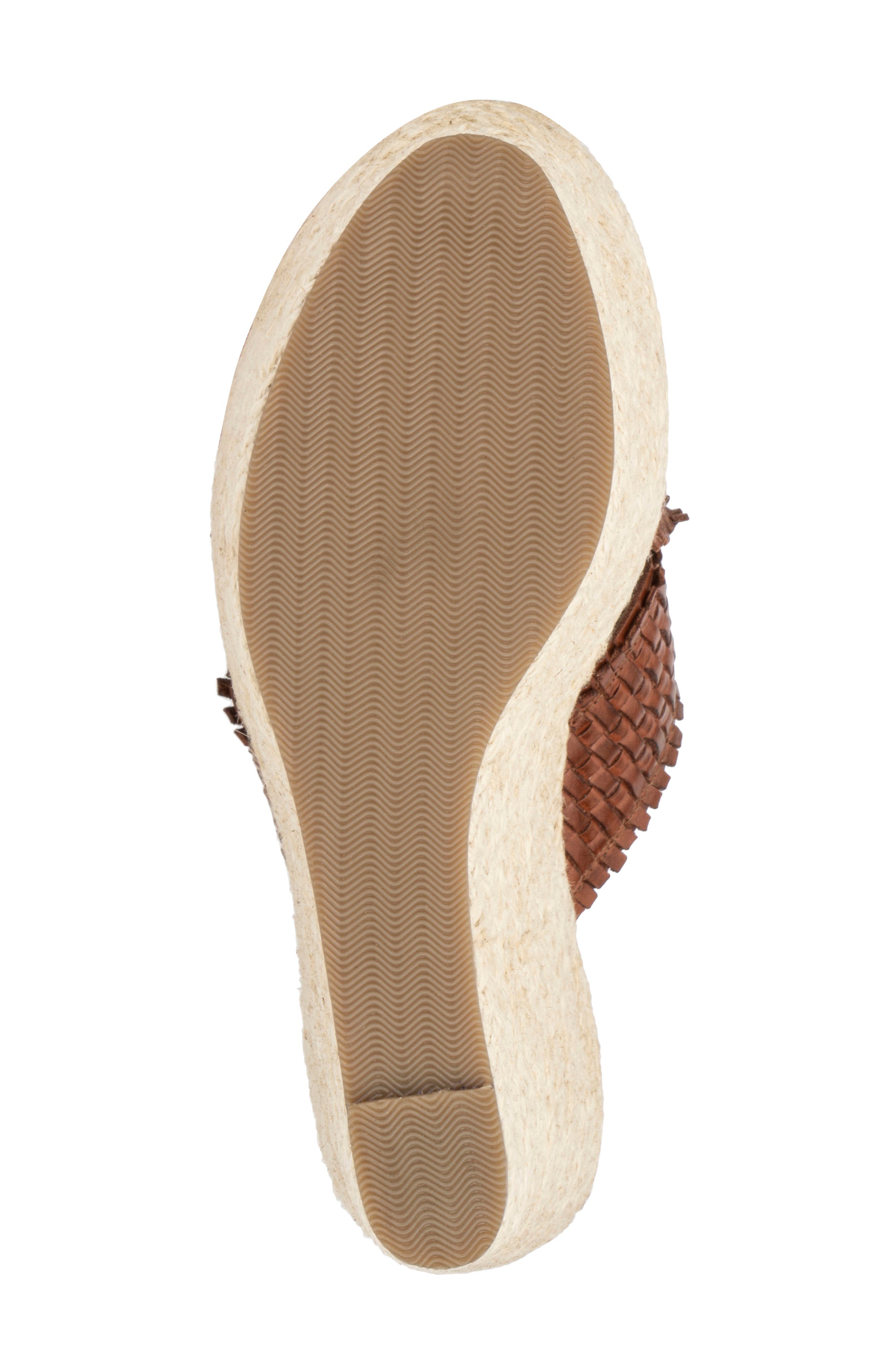 VINTAGE FOUNDRY Lorie Leather Espadrille Platform Wedge Sandal, Alternate, color, Cognac