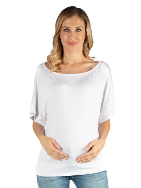 Maternity Loose Fit Dolman Top with Wide Sleeves