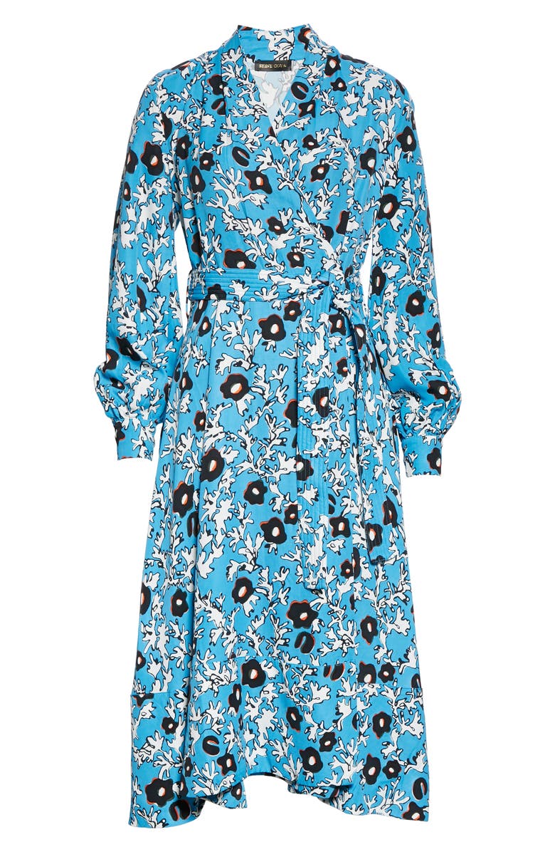 Stine Goya Reflection Abstract Floral Long Sleeve Wrap Dress, Alternate, color, 