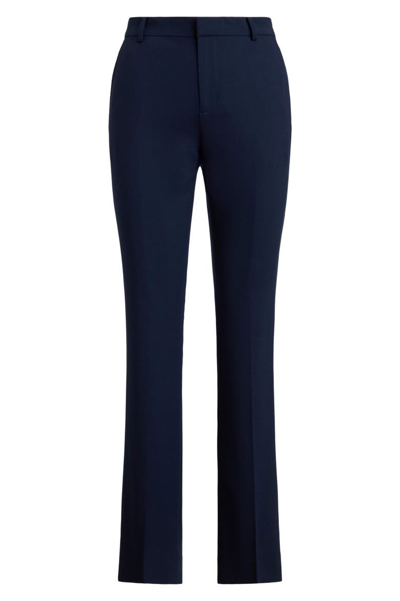 Stretch Wool Crepe Straight Pants, Alternate, color, LAUREN NAVY BLUE