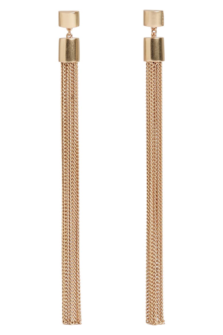 Tessa Tassel Drop Earrings, Main, color, GOLD TONE